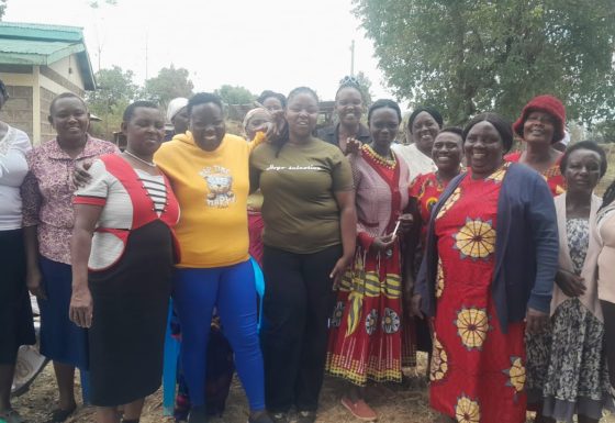 A photo session with women farmers after training on new farming practices and innovation in Embu County